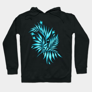 Waikiki Palm - White / Aqua Hoodie